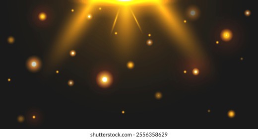 A light rays effect emanating from the center, accompanied by twinkling golden sparkles. Perfect for evoking magical, festive, or inspiring vibes in visual content.