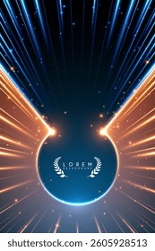 Light rays effect with sparks