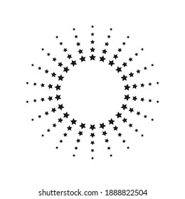 Marco de rayos claros hecho con estrellas. Borrador de fondo. chispa radiante, fuegos artificiales. Ilustración vectorial. Fondo de ráfagas de sol con rayos de sol. 