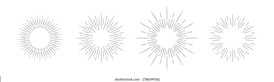 Light rays frames set. Shine burst background. radiant spark. Vector illustration. Sun beam ray sunburst background. 