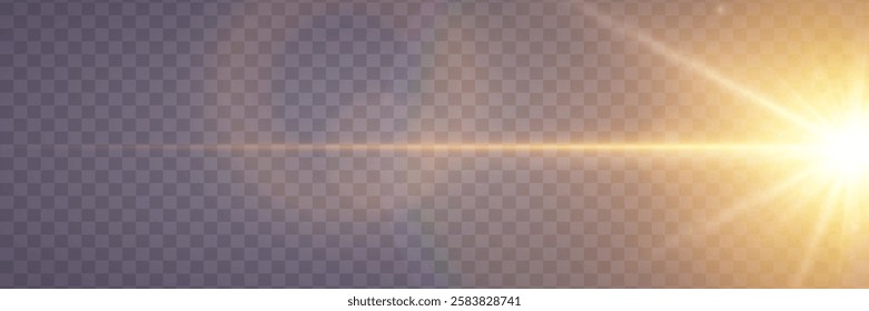 Light with rays and glare. Star explosion and flare.