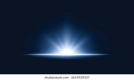 Light rays on black background. Abstract bright light flash effect design. Vector illustration