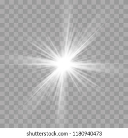 Light rays radiance effect. vector flash of star or sun glow bright transparent explosion