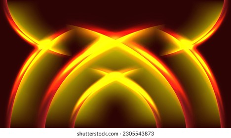 light rays red stripes lines with yellow speed motion blur over dark background