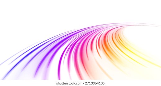 Light rays speed through cyberspace with neon blue waves. Dynamic motion and glowing sparkles in a futuristic abstract background.