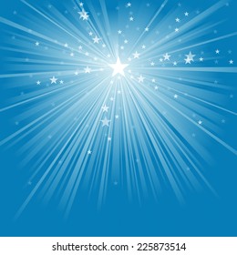 Light Rays And Stars - Abstract Background Illustration, Vector