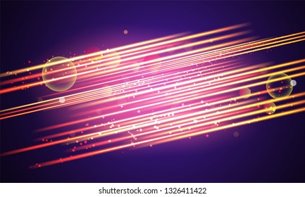 Light rays, stripes, speed and motion background for Futuristic technology concept.