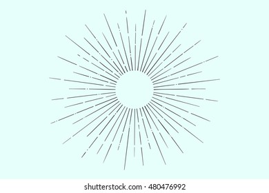 Light rays, sunburst. Vector Illustration