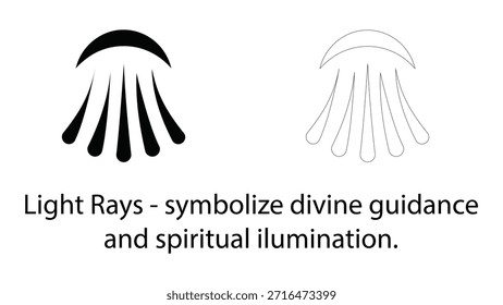 Os raios de luz simbolizam a orientação divina e a iluminação espiritual