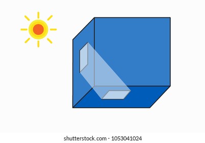 The light rays through the window.  Vector 