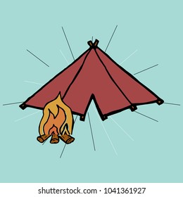 light rays vintage retro graphic on engraving retro style. Icon vintage drawing elements for design poster, banner, postcard. Vector Illustration. camping