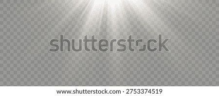 Light rays white special effect with rays of light and magic sparkles. Sun Ray.