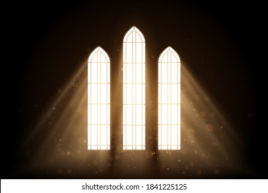 Light Rays From Window With Glow Fly Dust