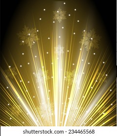 Light rays, winter background