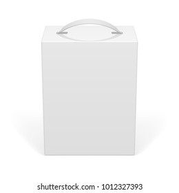 Light Realistic Package Cardboard Box with a handle. Vector illustration