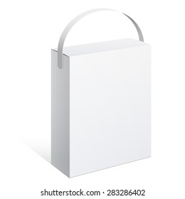 Light Realistic Package Cardboard Box with a handle. Vector illustration
