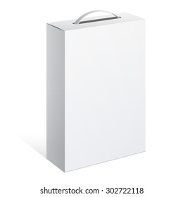 Light Realistic Package Cardboard Box with a handle. Vector illustration