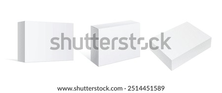 Light Realistic Package Cardboard Box. Front view. Template For Mockup Your Design. vector illustration.