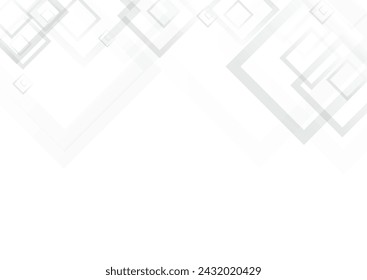 Light Rectangular Contemporary Vector  Background. Geometric Element Backdrop. White Simple Frame. Gray Creative Template.