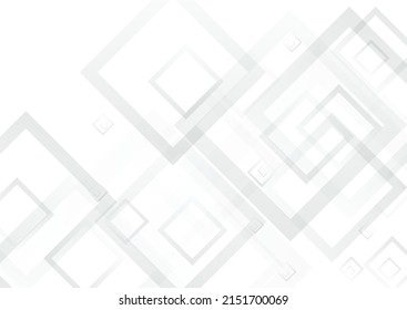 Light Rectangular Digital Vector  Background. Style Tile Cover. Grey Graphic Frame. White Geometric Texture.