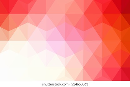 Light red abstract mosaic background. Shining illustration, which consist of triangles. Triangular pattern for your business design.