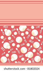 Light, red background for the restaurant menu