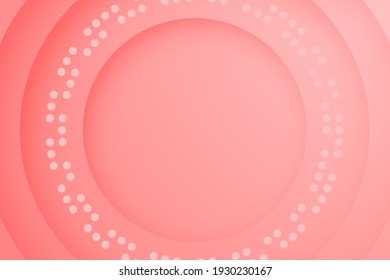 hellroter Hintergrund. Abstrakter 3D-Kreis, papierschneidender Hintergrund.