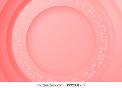 light red backgrounds. Abstract 3d circle papercut layer background.