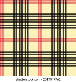 Light red, black and cream seamless checkered pattern tablecloth, tartan pattern suitable for fashion textiles and graphics.