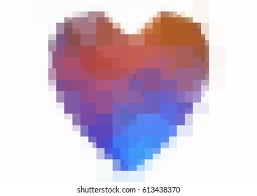 Light red, blue vector greeting Card Happy Valentine's Day. Lettering with hearts on the white polygonal background. Colored rectangular illustration for your business.