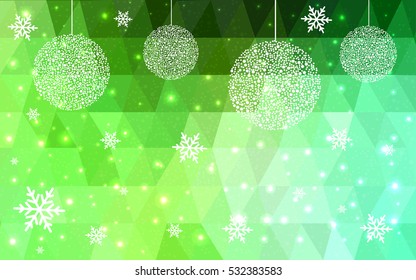 Light Red christmas postcard low polygon background. Vector illustration consisting of triangles. Abstract triangular polygonal origami or crystal design of New Year celebration.