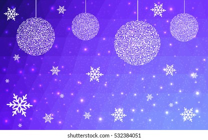 Light Red christmas postcard low polygon background. Vector illustration consisting of triangles. Abstract triangular polygonal origami or crystal design of New Year celebration.