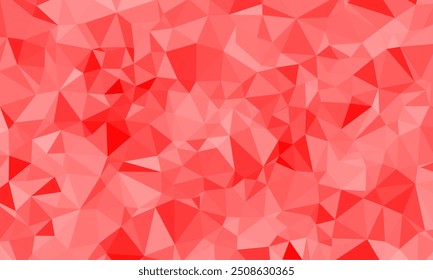 Forma abstrata de polígono plano vermelho claro. Design de textura de elemento de padrão de triângulo irregular. Adequado para banner de fundo, capa, site, publicidade, ideia, decoração, página