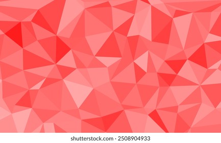 Forma abstrata de polígono plano vermelho claro. Design de textura de elemento de padrão de triângulo irregular. Adequado para banner de fundo, capa, site, publicidade, ideia, decoração, página