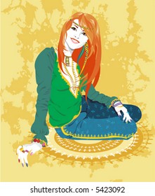 light red girl