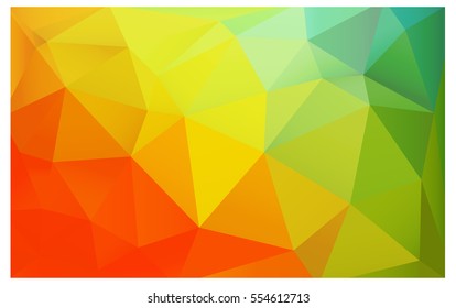 Light Red, green, Yellow polygonal illustration, which consist of triangles with a gemstone in center. Triangular design of a huge diamond for your business. Creative geometric background of gems.