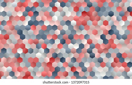 Light red and grey abstract octagon background with blurred gradient, vector illustration