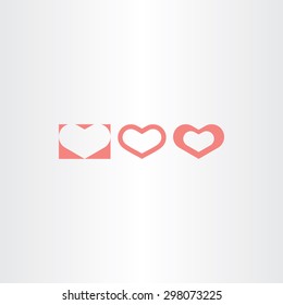 light red heart shape symbols vector design elements  decor