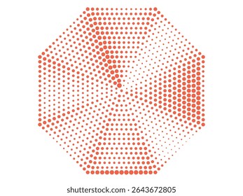 Diseño de Vector de semitono de mosaico de octágono rojo claro