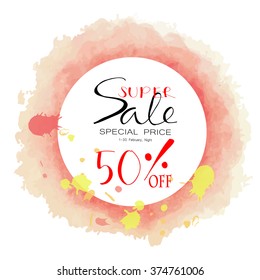 Light red paint circle paper banner