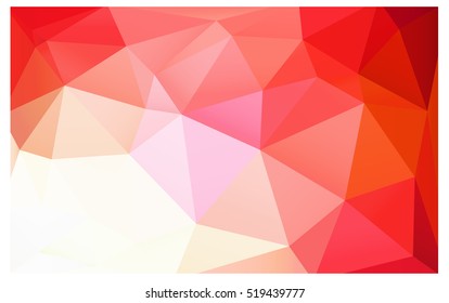 Light Red polygonal illustration, which consist of triangles. Triangular pattern for your business design. Geometric background in Origami style with gradient. 