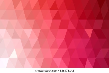 Light Red polygonal illustration, which consist of triangles. Triangular pattern for your business design. Geometric background in Origami style with gradient. 