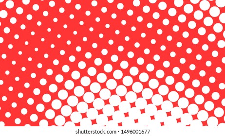 Light red retro comic pop art background with halftone dots design, vector illustration template