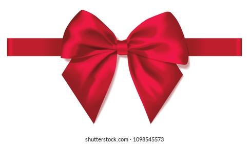 light red silk bow with ribbon decoration for gift