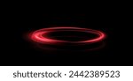Light red Twirl. Curve light effect of red line. Luminous red circle. Light green pedistal, podium, platform, table. Vector PNG.	
