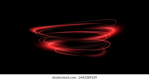 Light red Twirl. Curve light effect of red line. Luminous red circle. Light green pedistal, podium, platform, table. Vector PNG.	
