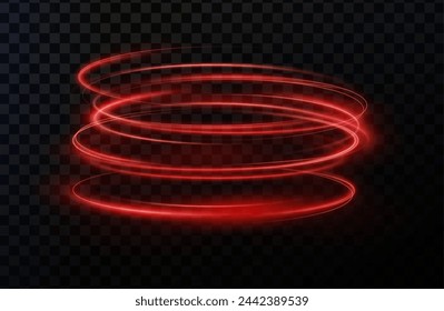 Light red Twirl. Curve light effect of red line. Luminous red circle. Light green pedistal, podium, platform, table. Vector PNG.	
