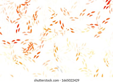 Light Red vector abstract backdrop with leaves. A vague abstract illustration with leaves in doodles style. Colorful pattern for kid's books.