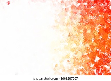 Light Red vector abstract backdrop with leaves. Colorful abstract illustration with leaves in doodle style. Pattern for heads of websites, designs.