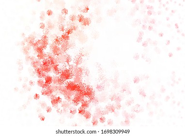 Light Red vector abstract backdrop with leaves. Sketchy doodles on white background. Brand new style for your business design.